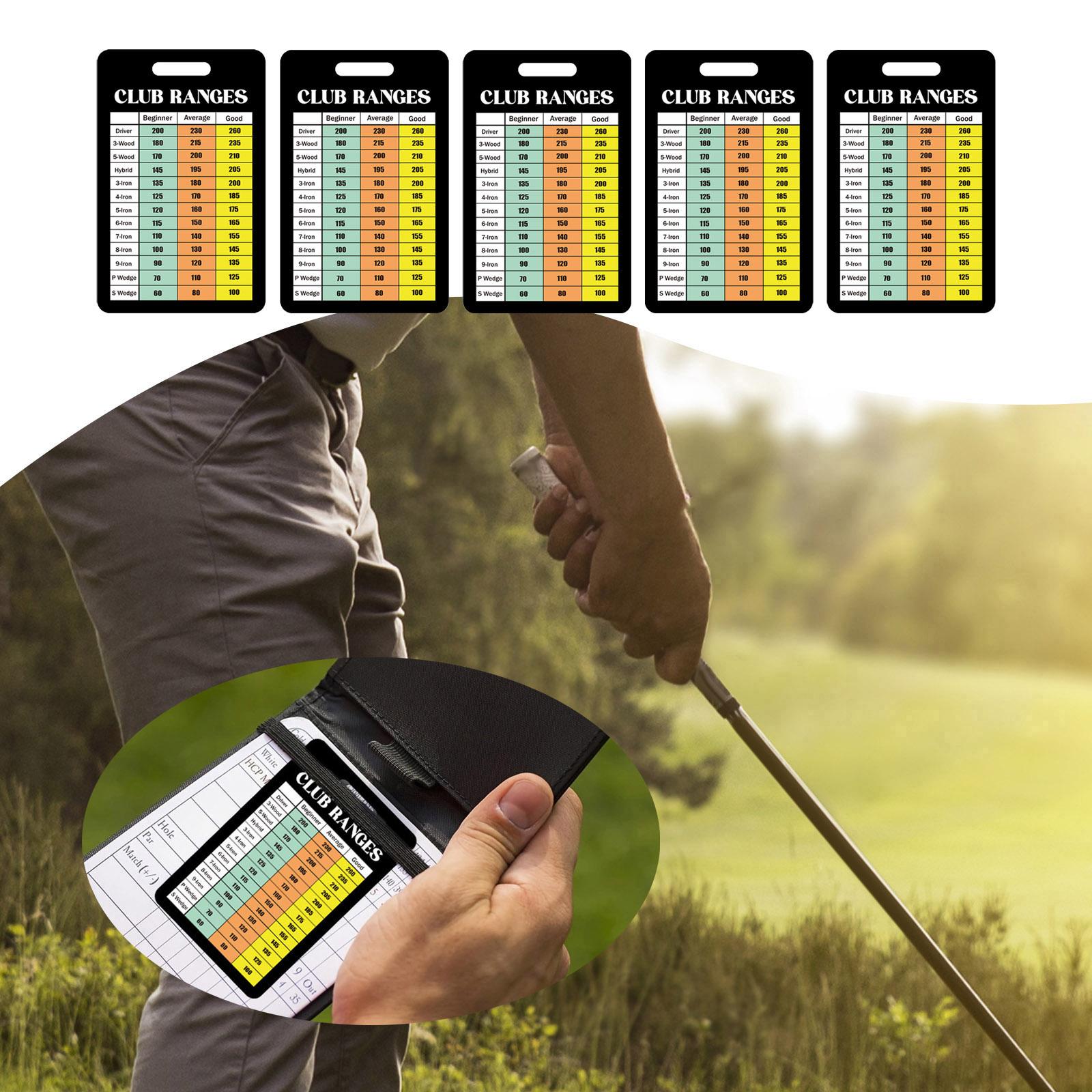 Golf Scorecard Holder - 5 Parça Golf Kulübü Mesafe Tablosu