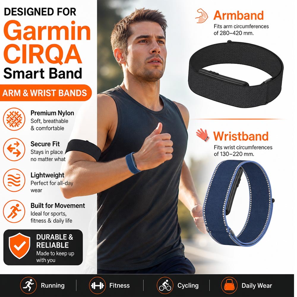 Golf Exercise Equipment - Naylon Bicep/Bilek Kayışı Garmin Cirqa Akıllı